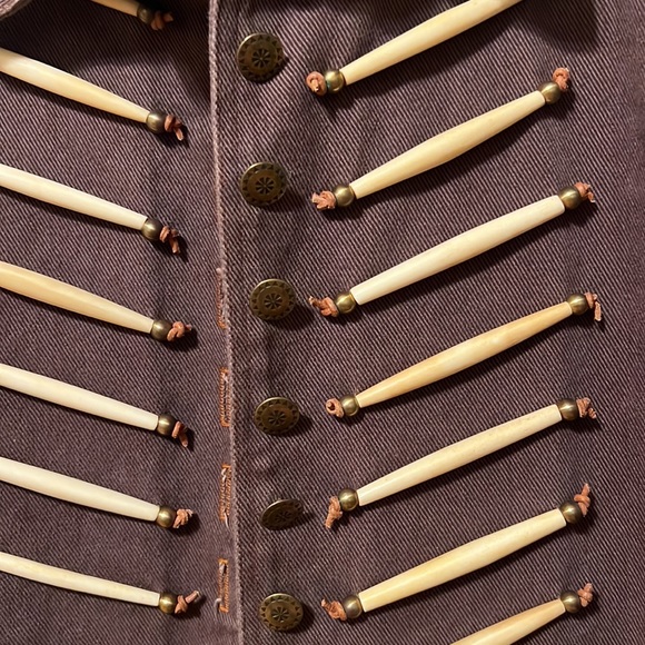 PERFECT Double D Ranch Western Fringe Jacket Brown Denim Beaded Suede Fringe - Picture 3 of 6